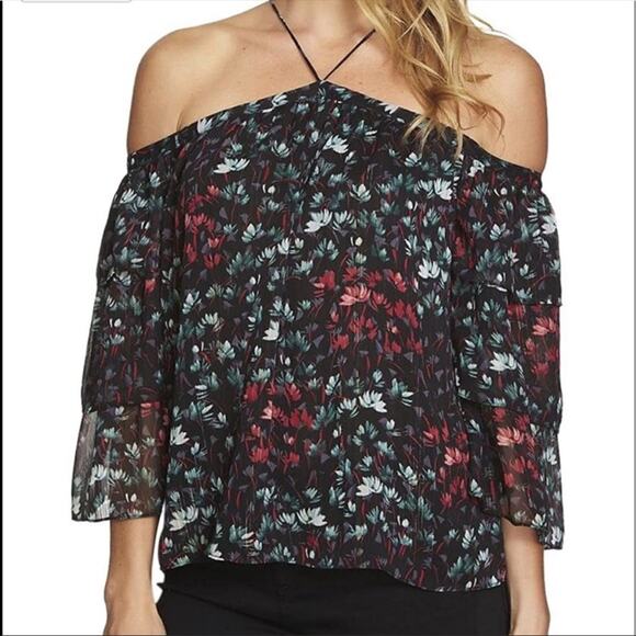 1. State The Curator Rich Black Floral Blouse - Picture 1 of 11